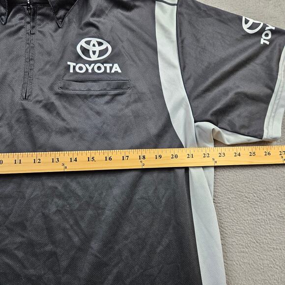 Toyota Mechanic Shirt Forza Mens L Joe Gibbs Racing Nascar 1/4 Zip Short Sleeve - Picture 4 of 7